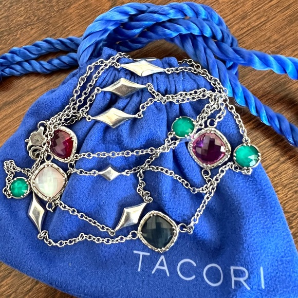 TACORI Multi-Colored Gem ‘City Lights Collection’ Long Necklace in 92.5 & 18K - Picture 3 of 15